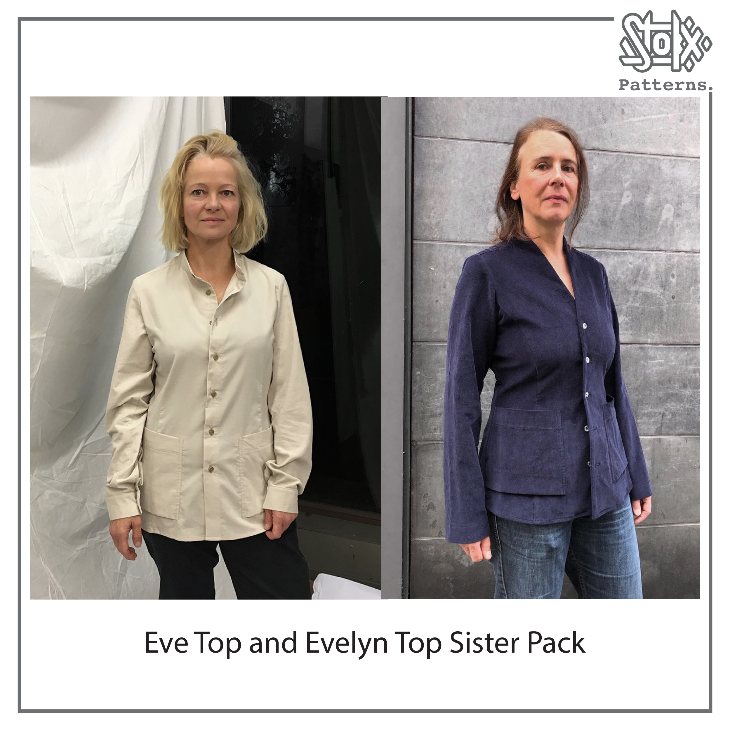Skærm Ekspression Bule Sister Pack - Eve and Evelyn – Stokx Patterns