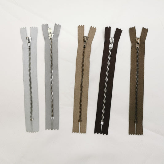 Metal Zippers x5 16 cm