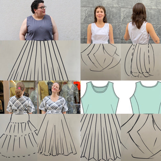a bias cut top with possible skirts