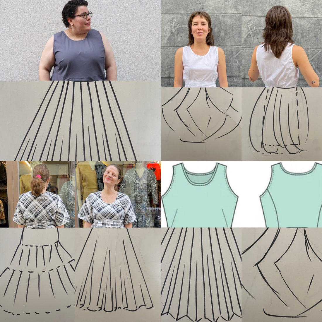 a bias cut top with possible skirts