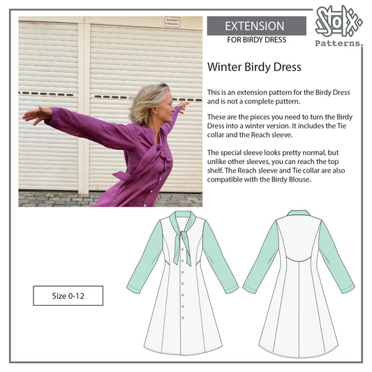 Birdy Dress Extension - Reach Sleeve and Tie Collar