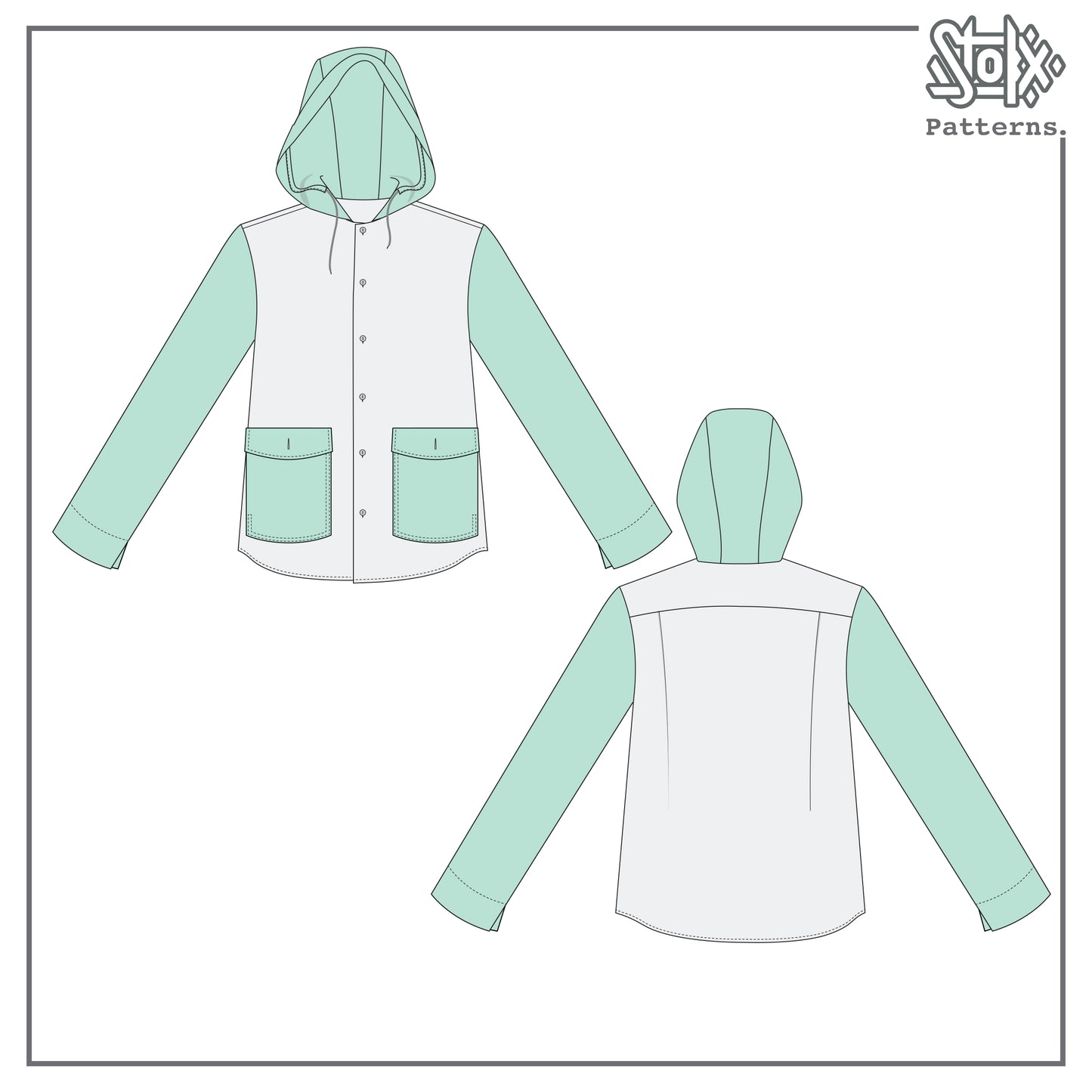 Zile Shirt Extension - Hood, Sleeve and  Double Patch Pocket