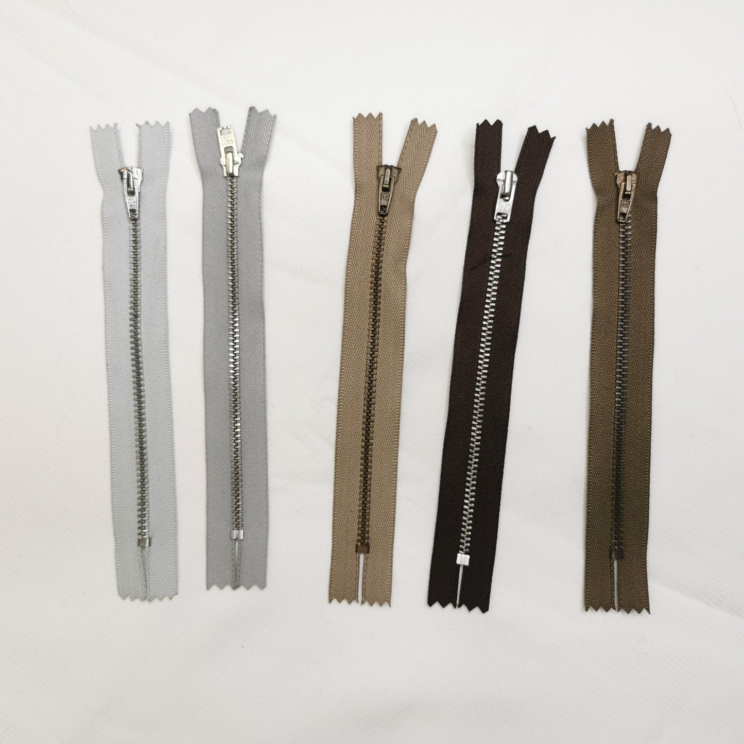 Metal Zippers x5 18 cm